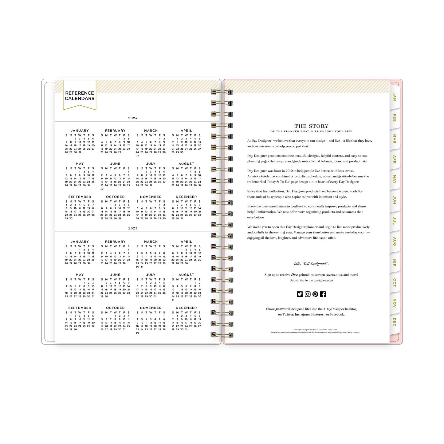 2024 Day Designer Weekly/Monthly Planning Calendar, 5" x 8", Petals, January to December