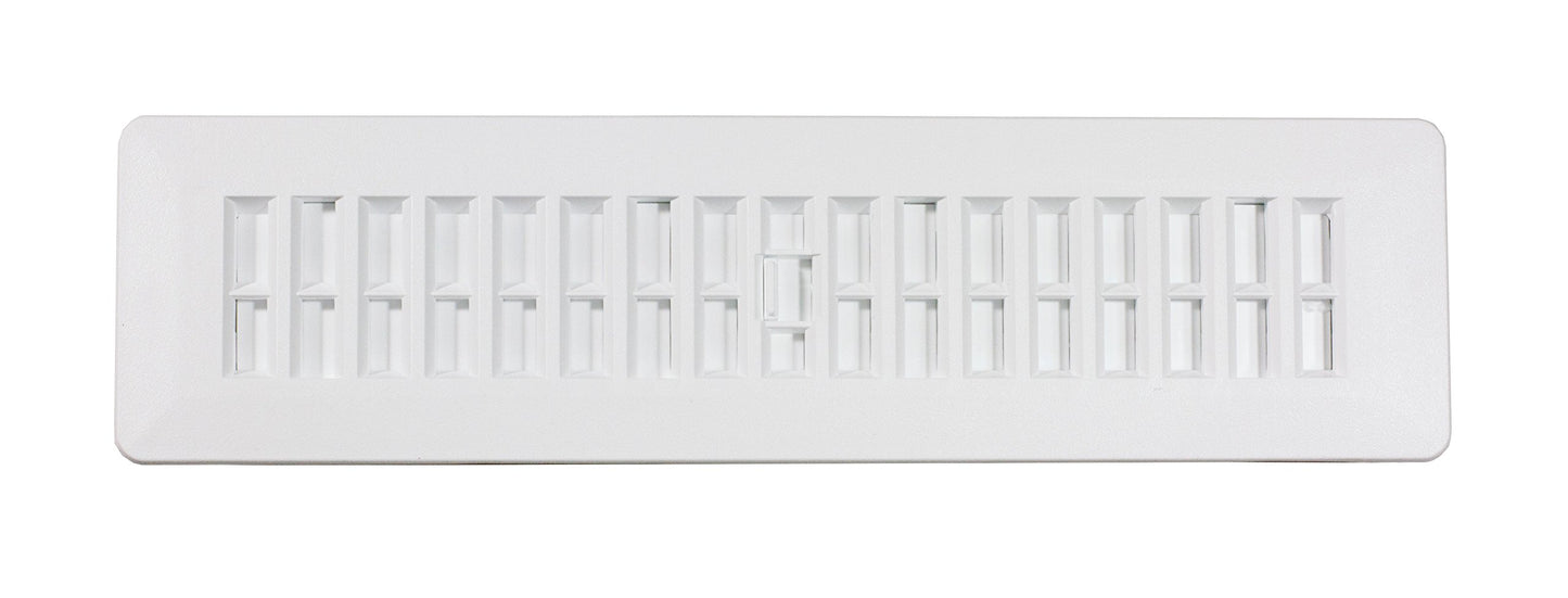 Decor Grates PL212-WH 2-Inch by 12-Inch Plastic Floor Register, White