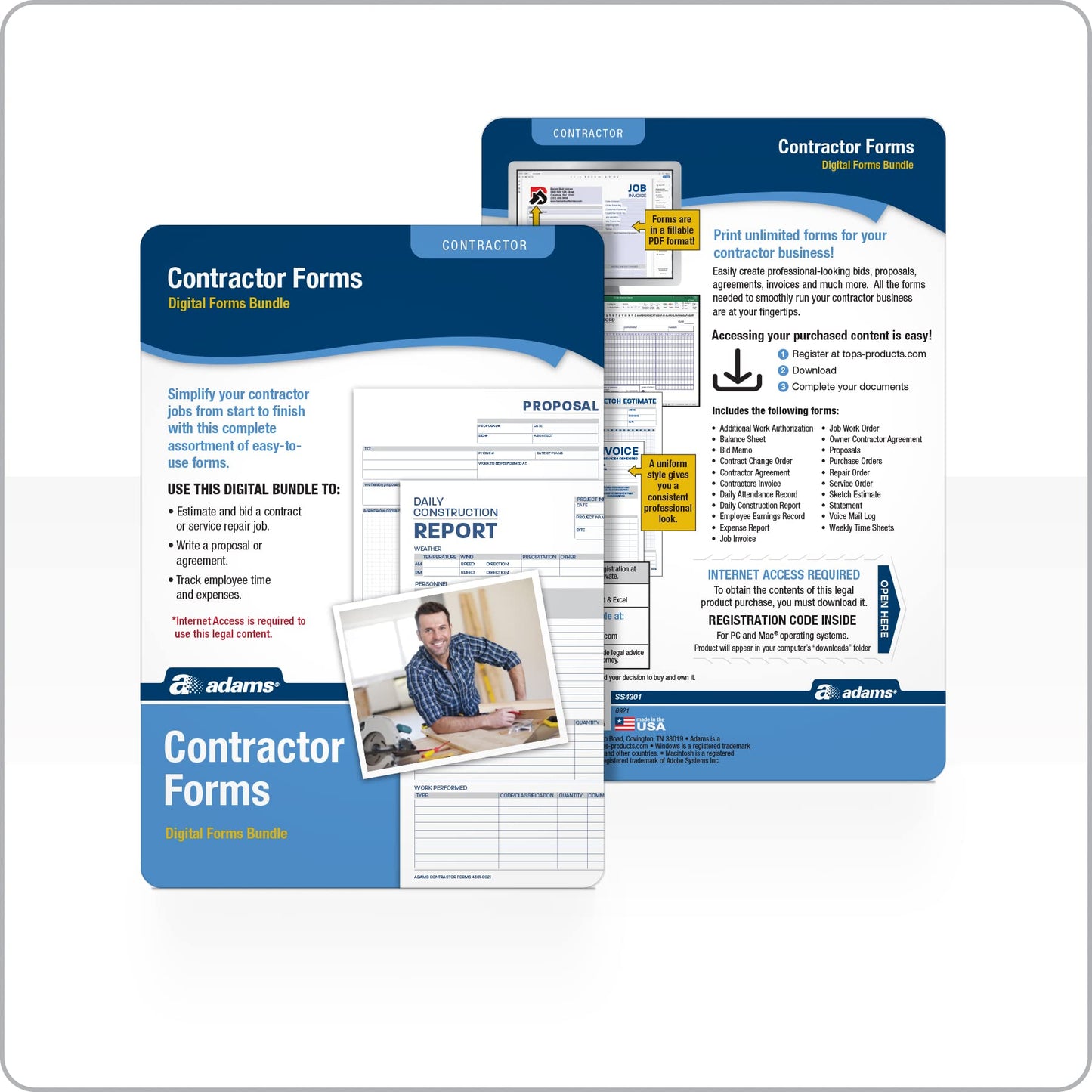 Adams Contractor's Forms on CD (SS4301)