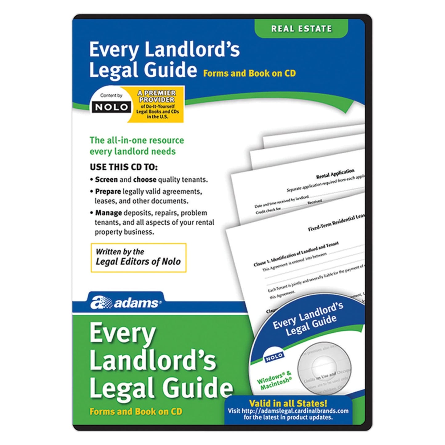 Adams� Every Landlord's Legal Guide, For PC/Mac�, Disc [CD-ROM]