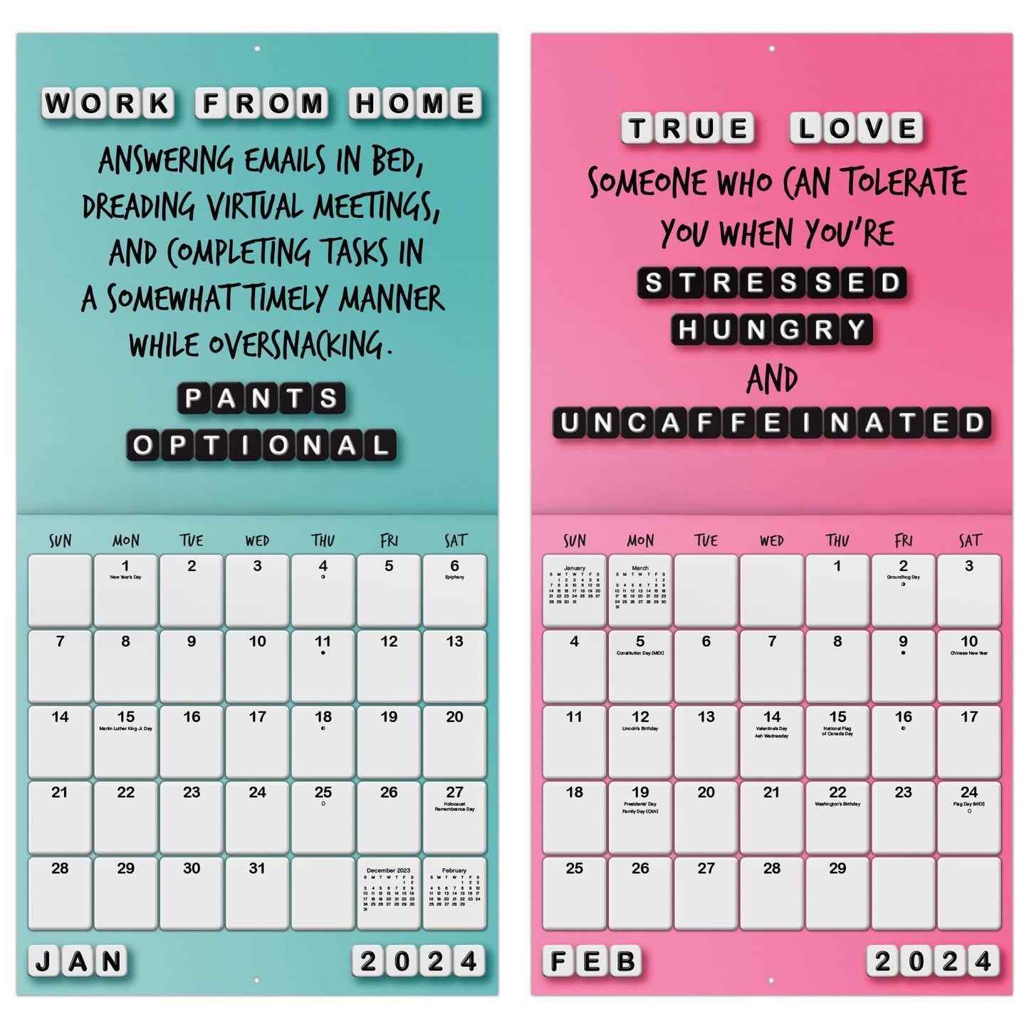 2024 Everyday Sass Wall Calendar