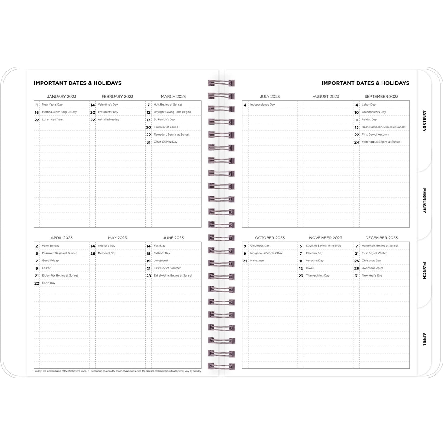 Blue Sky� Weekly/Monthly Perspective Planning Calendar, 5" x 8", Solid Pink, January To December 2023, 142327