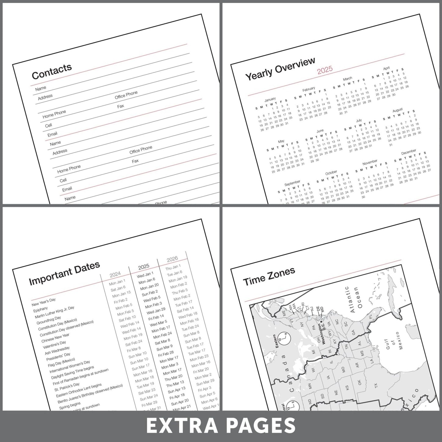 2025 Office Depot Weekly/Monthly Appointment Book, 5" x 8", Silver, January To December, OD710330