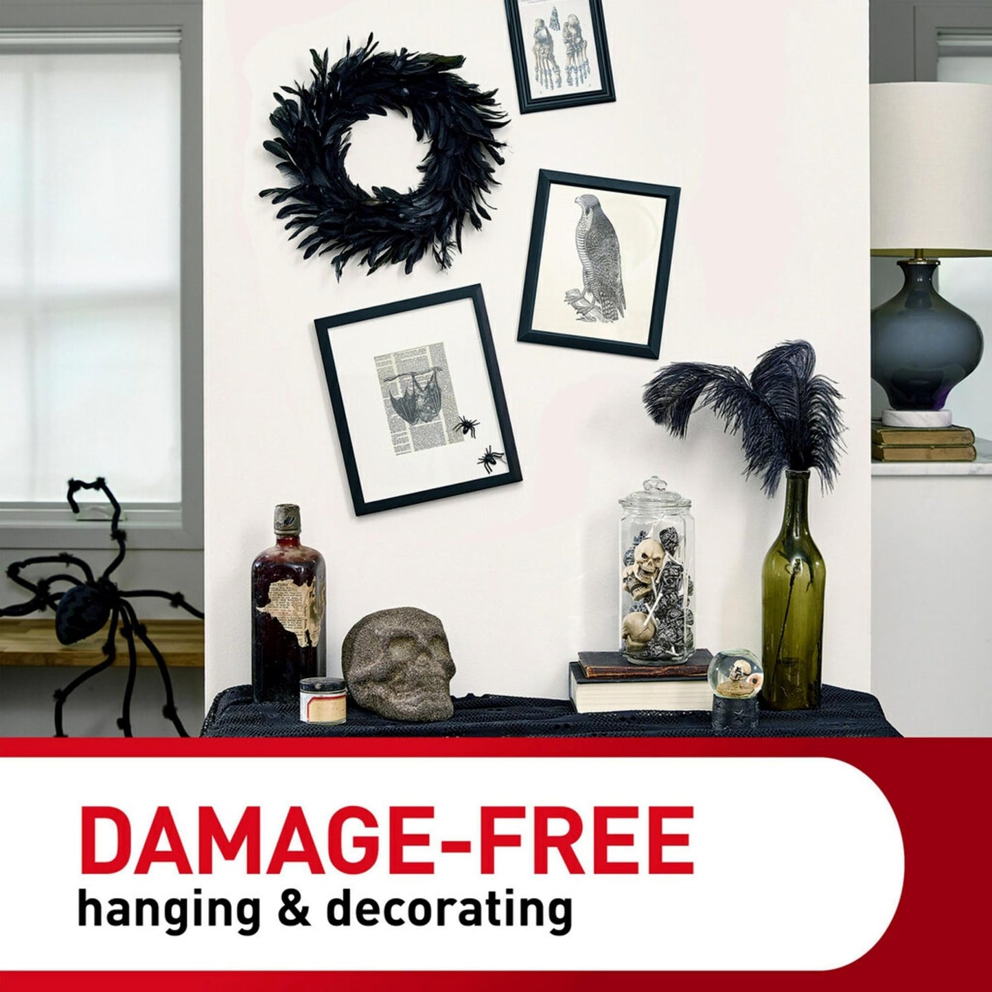 Command Large Picture Hangers, Black, Damage-Free Hanging, 4 Pairs