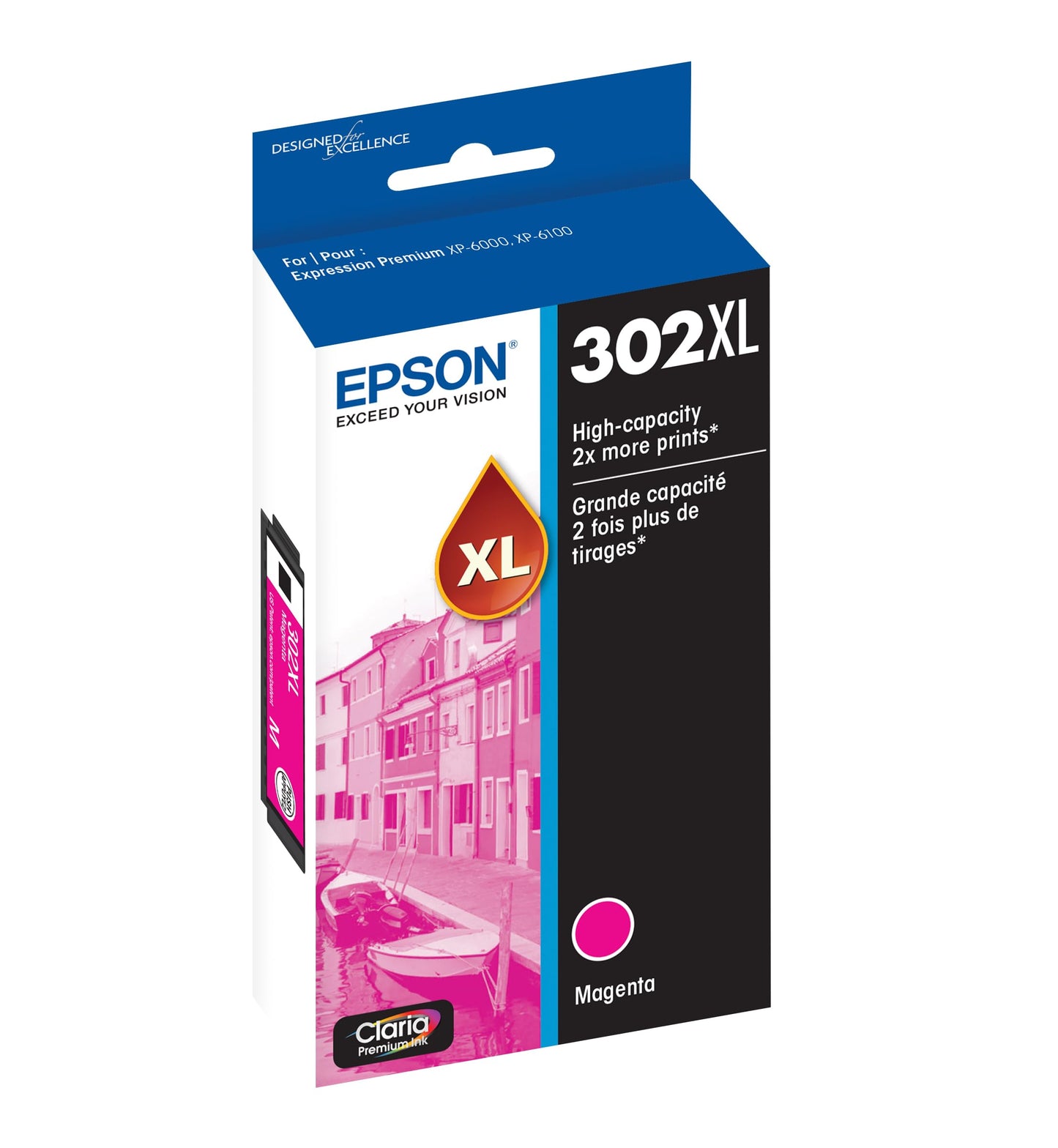EPSON 302 Claria Premium Ink High Capacity Magenta Cartridge (T302XL320-S) Works with Expression Premium XP-6000, XP-6100