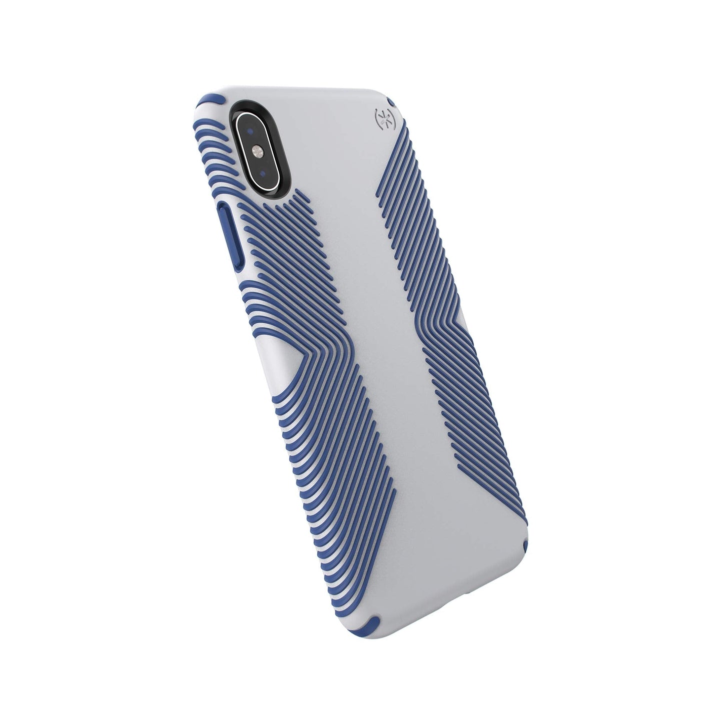 Speck Products Presidio Grip iPhone Xs/iPhone X Case, Microchip Grey/Ballpoint Blue