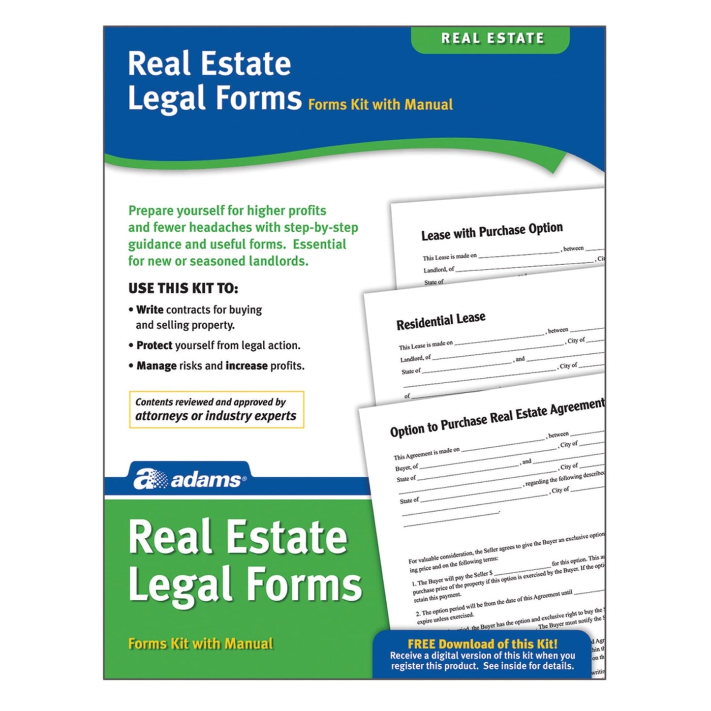 Adams Real Estate Legal Forms Kit, Forms and Instructions (PK418)