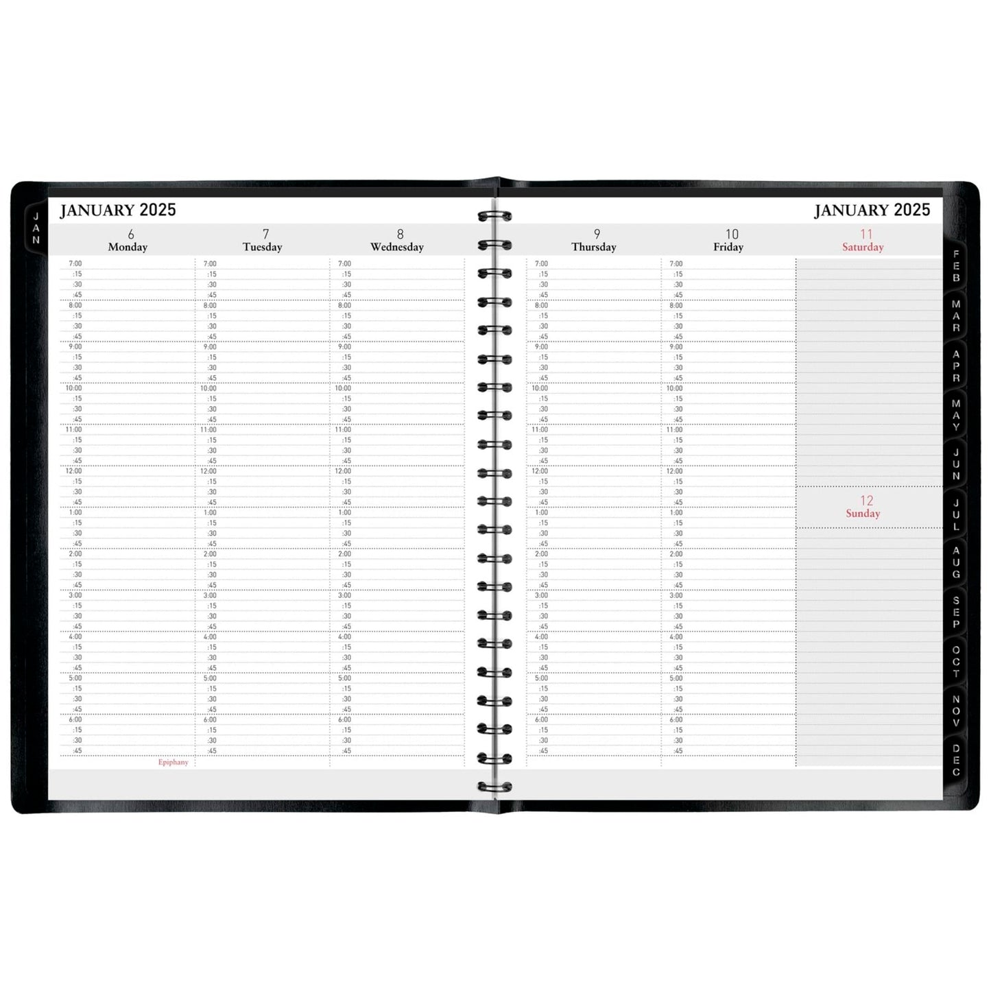 2025 Office Depot Weekly/Monthly Planner, 8" x 11", Black, January To December, OD710800