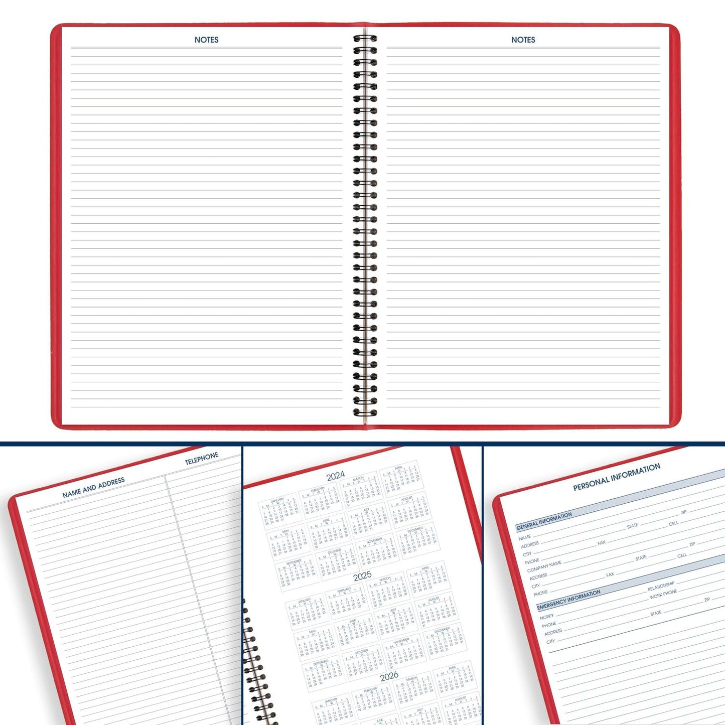 AT-A-GLANCE 2025 Appointment Book Planner, Weekly, 8-1/4" x 11", Large, Quarter-Hourly, Red (709401325)