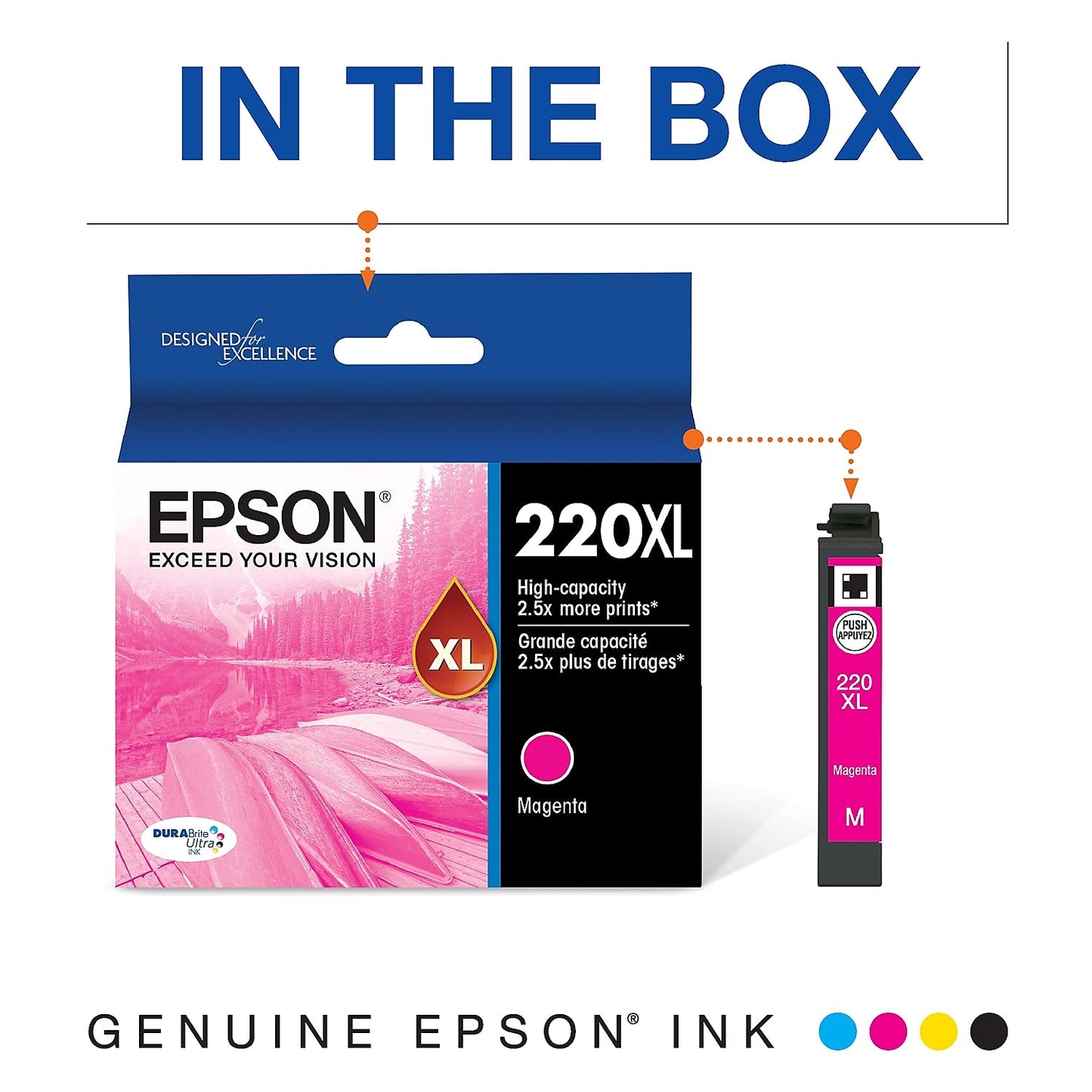 EPSON 220 DURABrite Ultra Ink High Capacity Magenta Cartridge (T220XL320-S) Works with WorkForce WF-2630, WF-2650, WF-2660, WF-2750, WF-2760, Expression XP-320, XP-420, XP-424