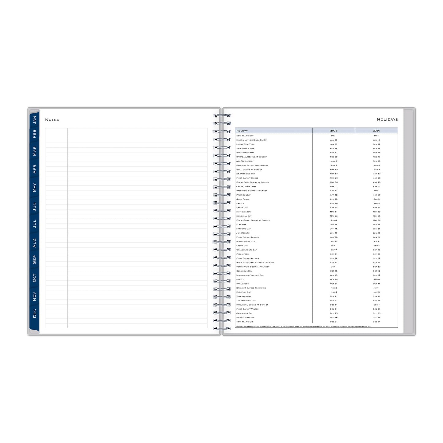 2025 Blue Sky Monthly Planning Calendar, 8" x 10", Passages/Solid Gray, January to December