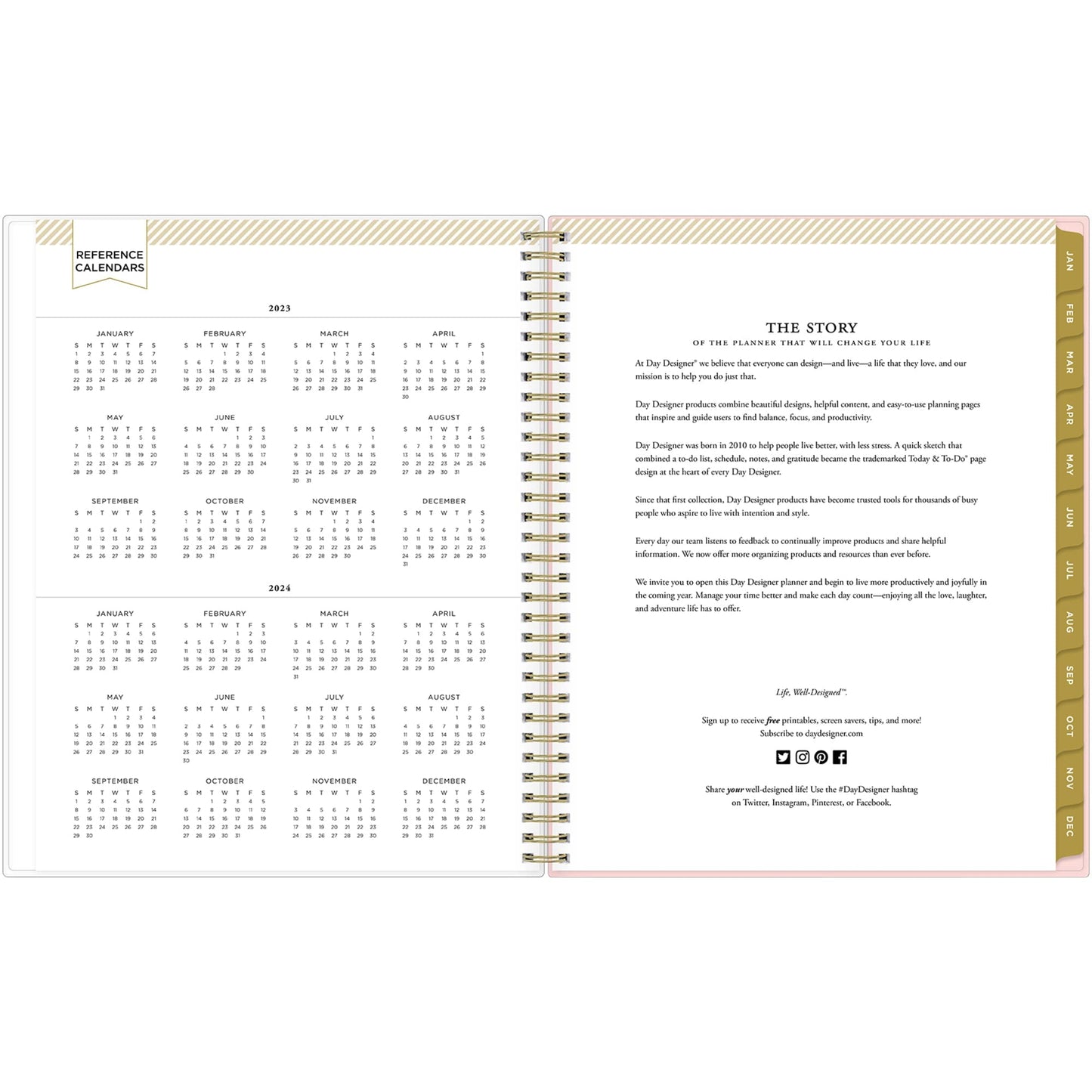 Day Designer Weekly/Monthly Planning Calendar, 8-1/2" x 11", Petals, January To December 2023, 138758