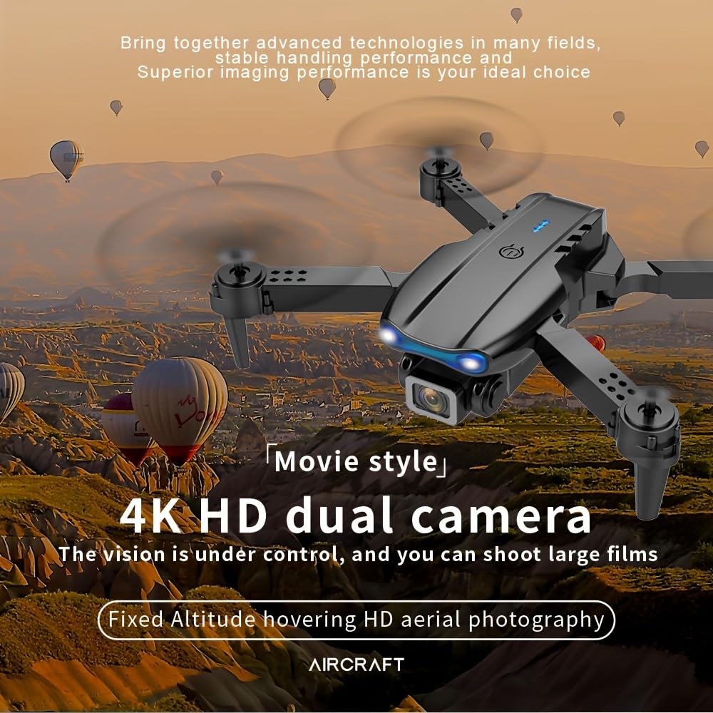Generic E99 Pro Professional Entry-Level Drone, Dual Camera FPV WiFi, High Altitude Hovering, Outdoor Party Overhead Shot, Beginner Gift, Balck
