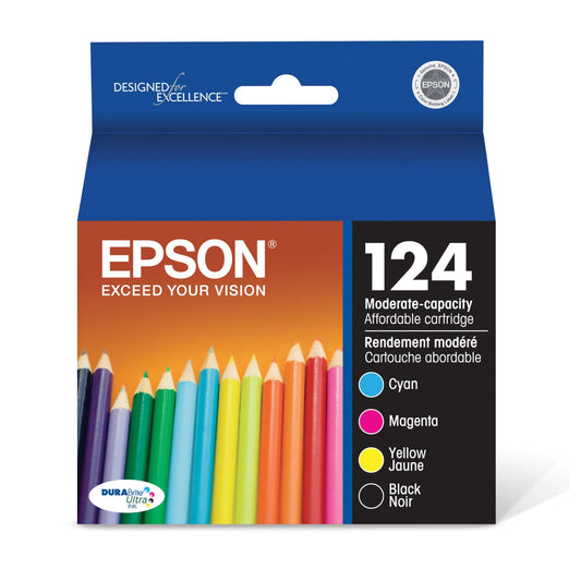 EPSON 124 DURABrite Ultra Ink Black & Color Cartridge Combo Pack For Stylus WorkForce EXP 12.2023