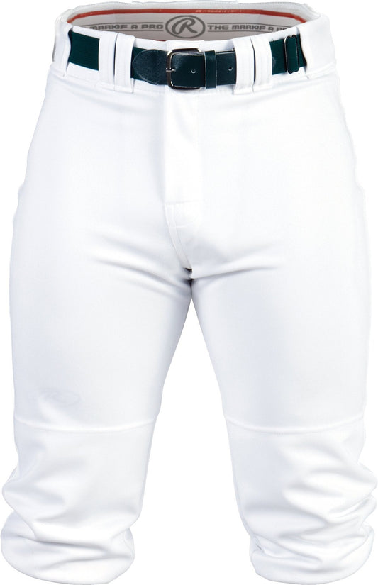 Rawlings PRO 150 Series Game/Practice Baseball Pant, Youth, Solid Color, Knicker, White, Small