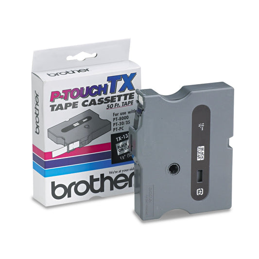 Brother P-Touch - TX Tape Cartridge Black on Yellow - 1/2"