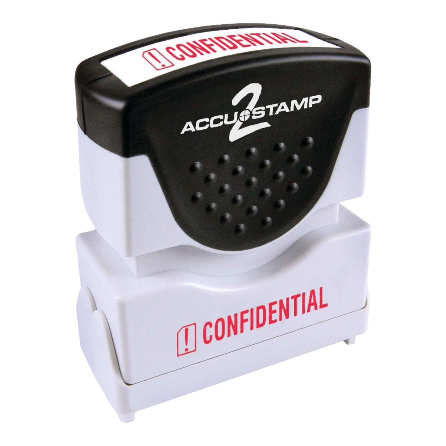 Accu-Stamp2® Shutter One-Color Stamp, "Confidential", 1 5/8" x 1/2" Impression, Red