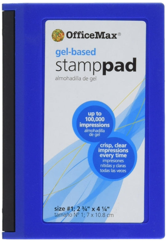 OfficeMax Gel Stamp Pad 2-3/4 x 4-1/4" (Size #1) Blue