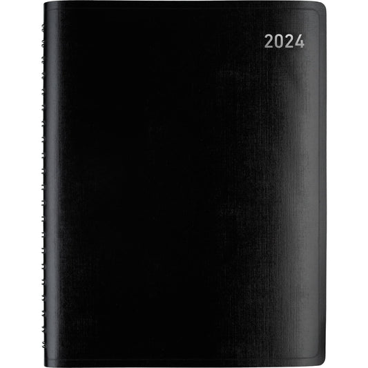 2024 Office Depot® Brand Weekly/Monthly Planner, 8" x 11", Black, January to December 2024, OD711900