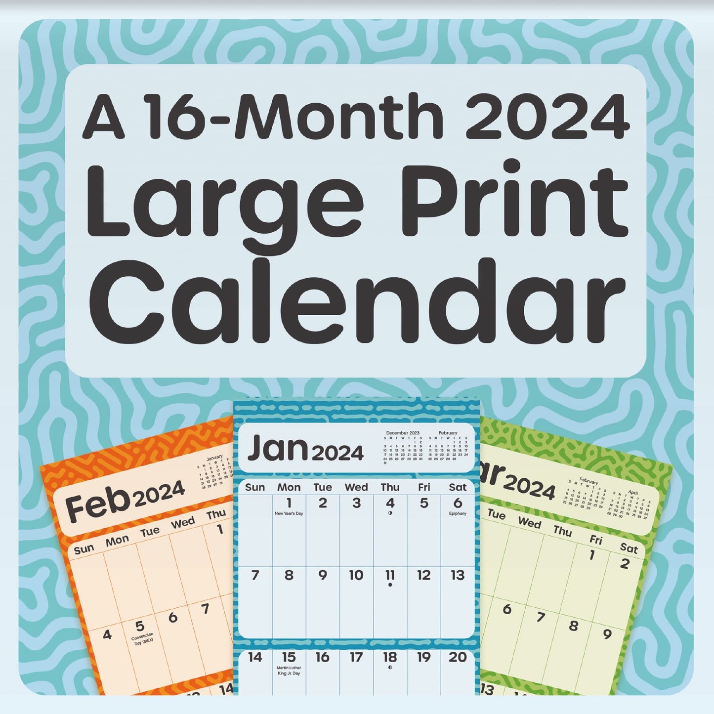 2024 Large Print Mini Wall Calendar