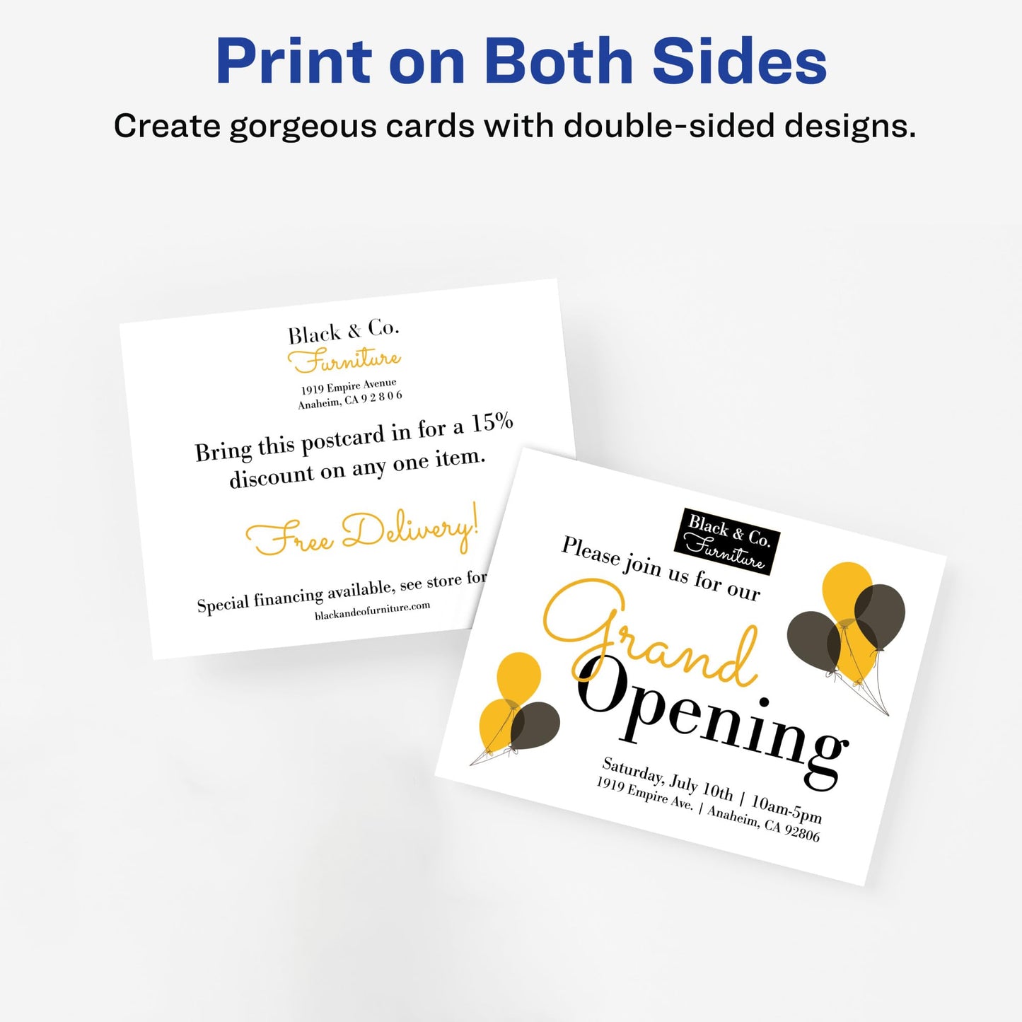 Avery Printable Postcards, 4.25" x 5.5", White, 200 Blank Postcards for Laser Printers (5689)
