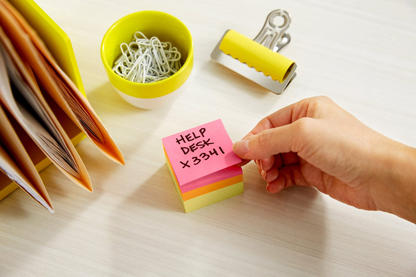 Post-it Notes, 3x3 in, 1 Cube, America's #1 Favorite Sticky Notes, Canary Wave, Clean Removal, Recyclable (2053-AU)