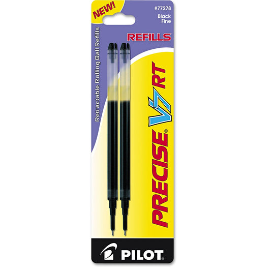 Pilot, Precise V7 RT Liquid Ink Refills, Extra Fine Point 0.7 mm, Black, Pack of 2