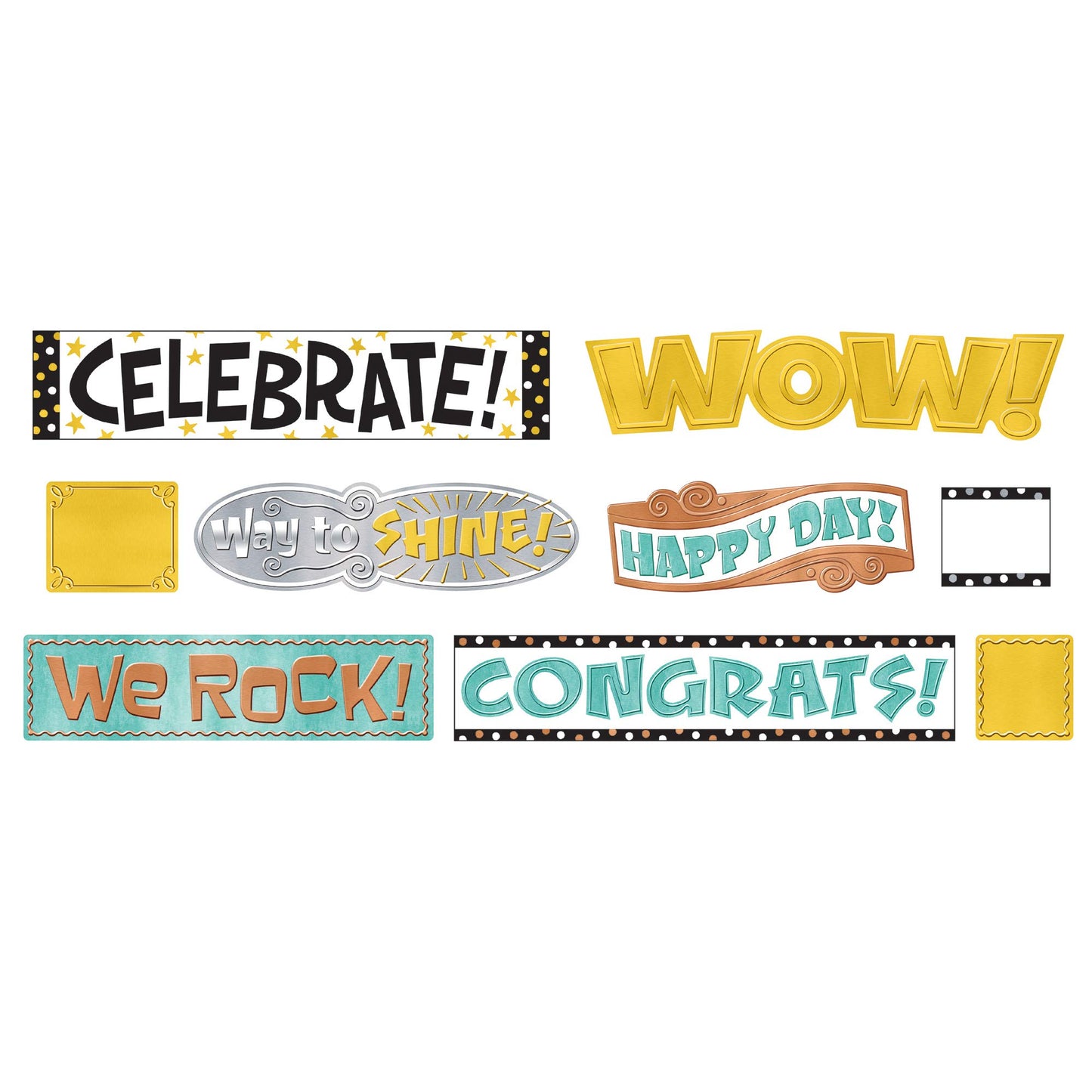 I Metal WipeOff� Celebration Signs Mini Bulletin Board Set