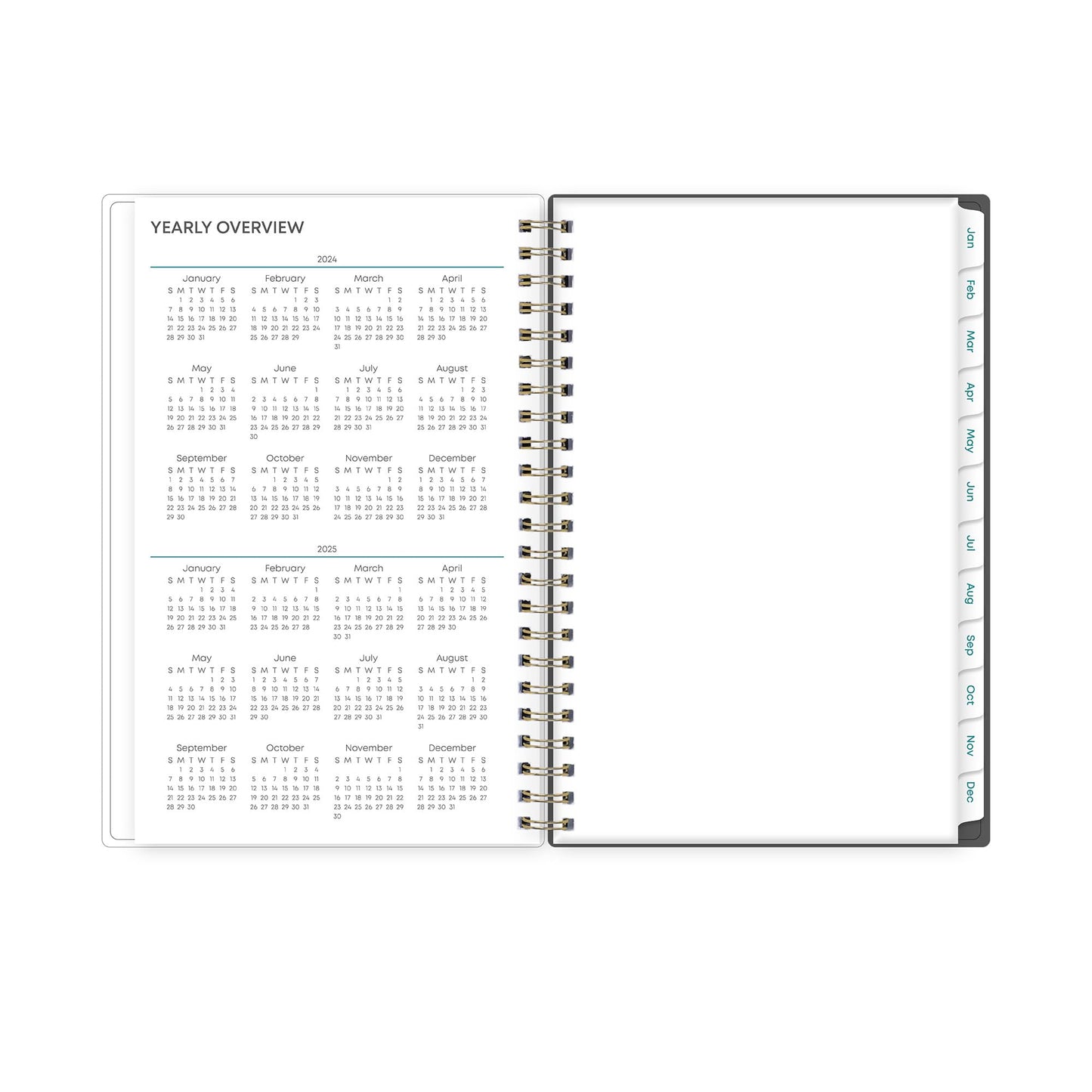 2024 Blue Sky™ Winnie Charcoal Weekly/Monthly Planning Calendar, 5" x 8", Gray, January to December