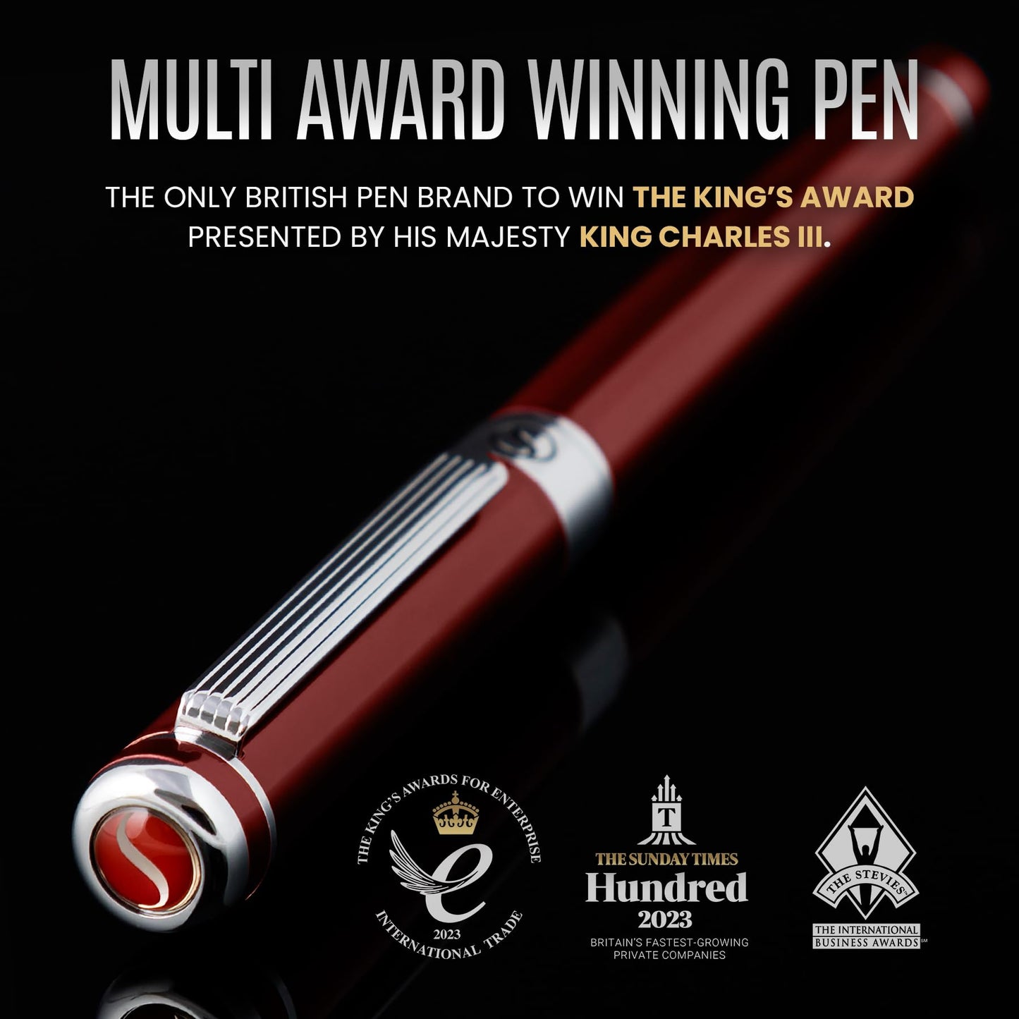 Scriveiner Deep Crimson Red Rollerball - Stunning Red Lacquer