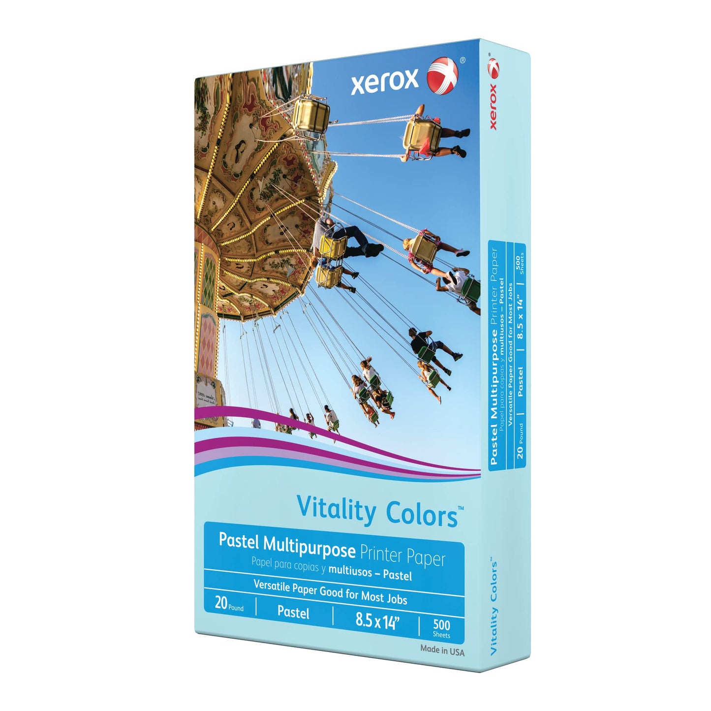 Xerox® Vitality Colors™ Multipurpose Printer Paper, Legal Paper Size, 20 Lb, 30% Recycled, Blue, Ream Of 500 Sheets