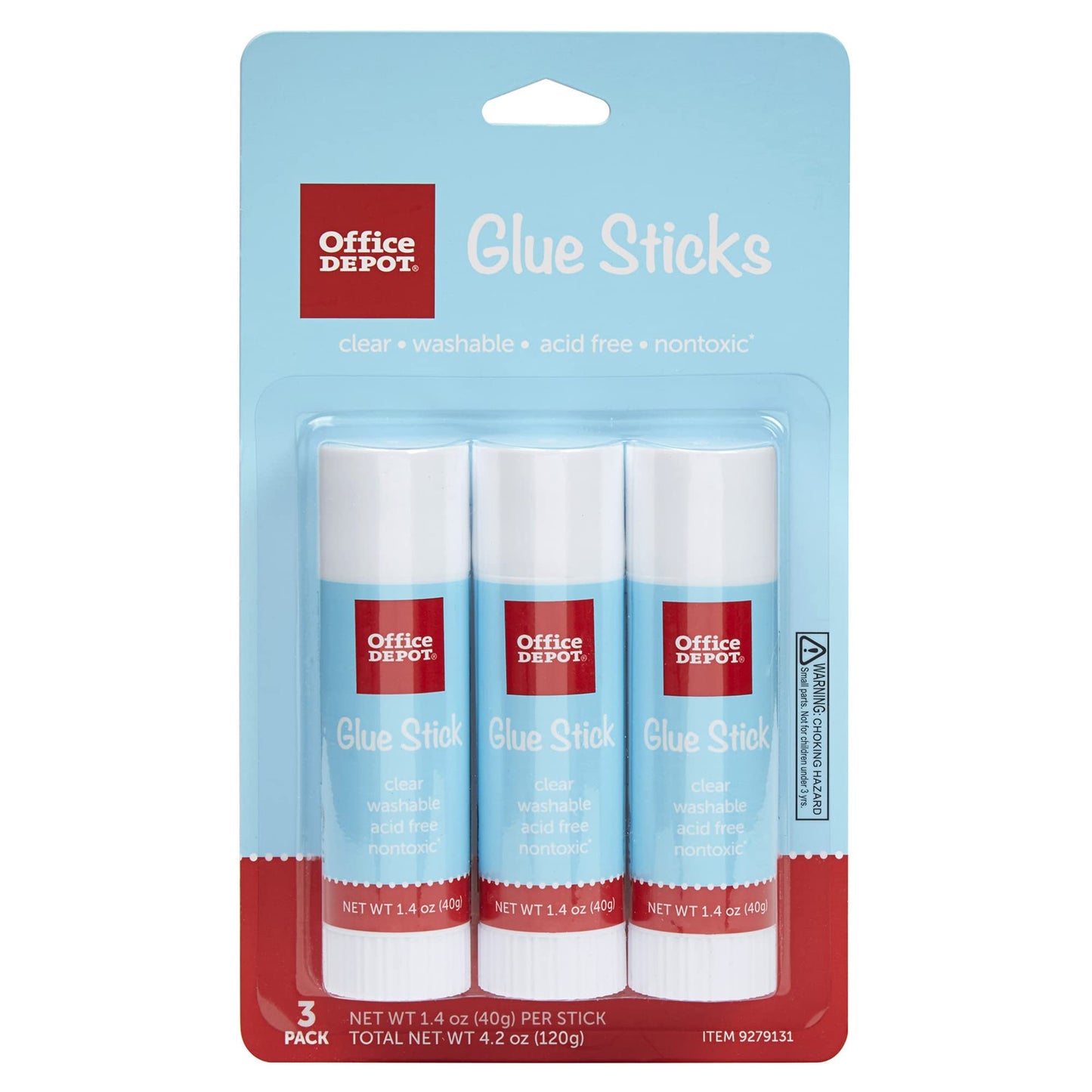 Office Depot� Brand Glue Sticks, 1.4 Oz, Clear, Pack of 3 Glue Sticks