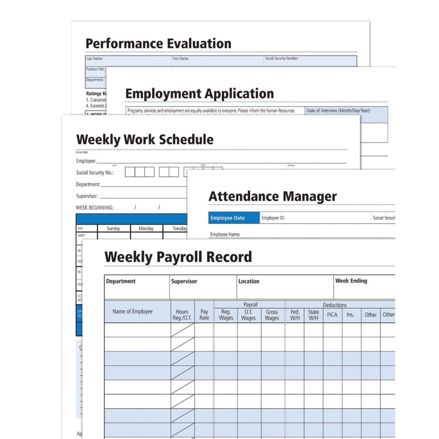 Adams Small Business Employment Forms, 4 Each of 5 Different Forms, Includes Instructions (HV100)