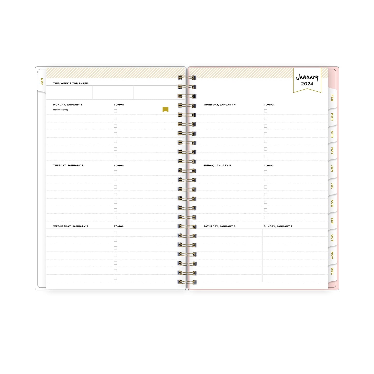 2024 Day Designer Weekly/Monthly Planning Calendar, 5" x 8", Petals, January to December