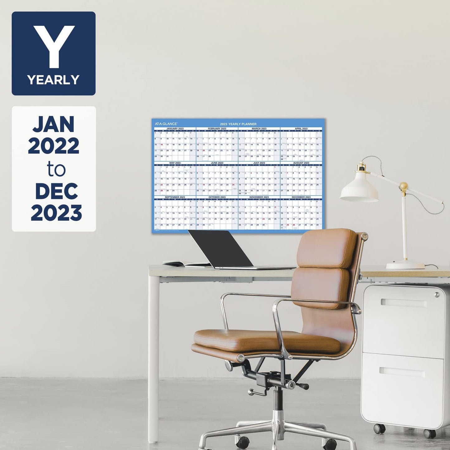 AT-A-GLANCE 2022-2023 Erasable Calendar, Dry Erase Wall Planner, 36" x 24", Large, Academic & Regular Year, Double Sided, Horizontal (PM200S28)