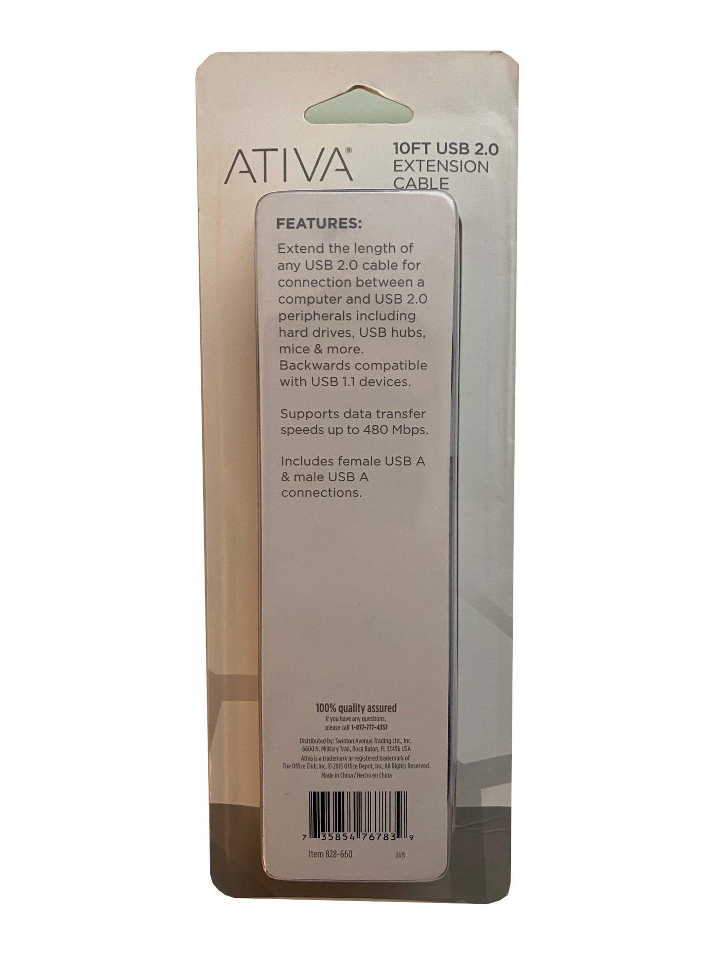 ATIVA™ USB Extension Cable, 10'