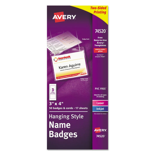 Avery Laser, Inkjet Print Laser/Inkjet Badge Insert