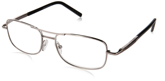 Dr. Dean Edell Premier Silver Metal Aviator with 3/4 Length Black Plastic Temple Tips and SH and DDE Case, 1.25, 0.200 Ounce