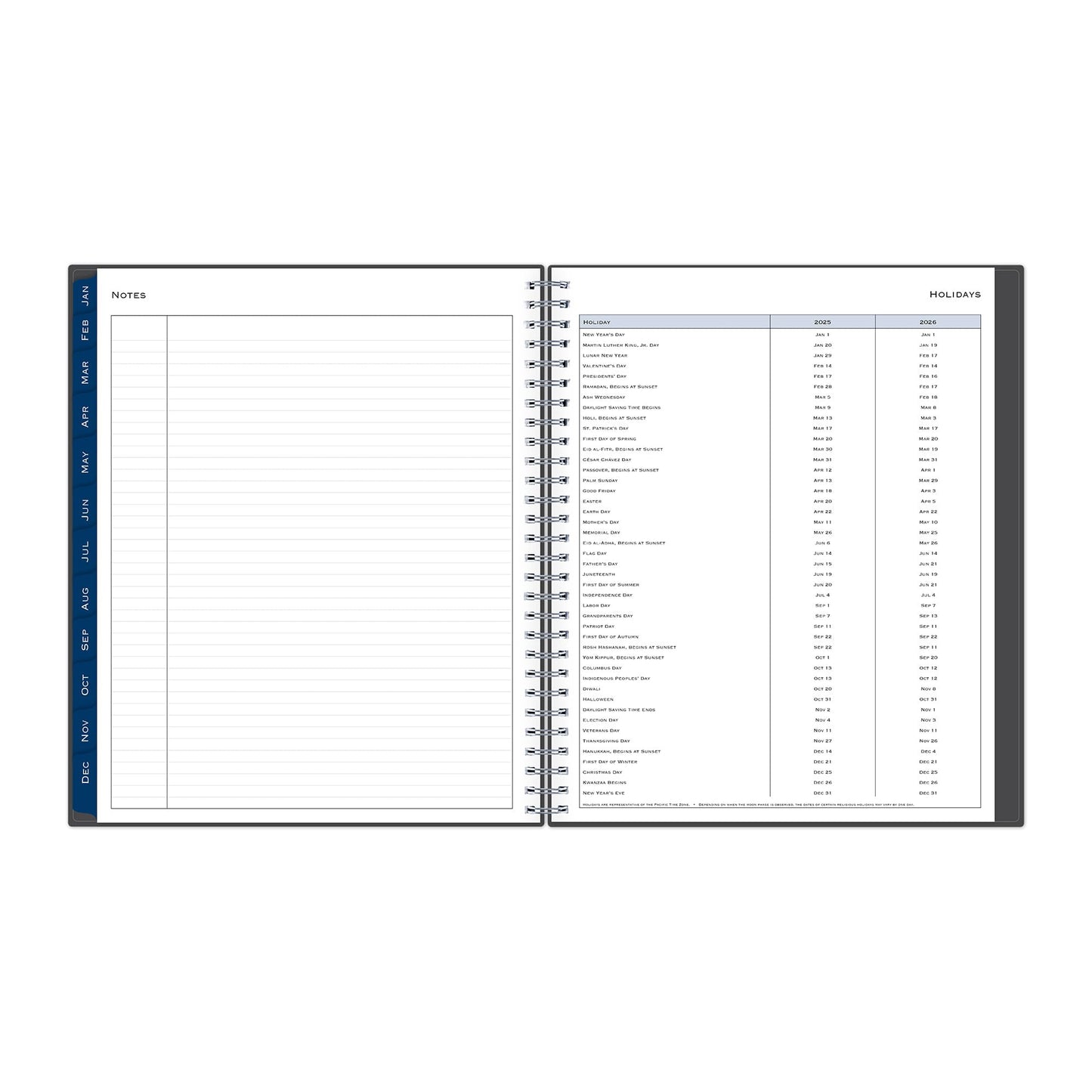 2025 Blue Sky Monthly Planning Calendar, 8" x 10", Passages Charcoal Gray, January to December