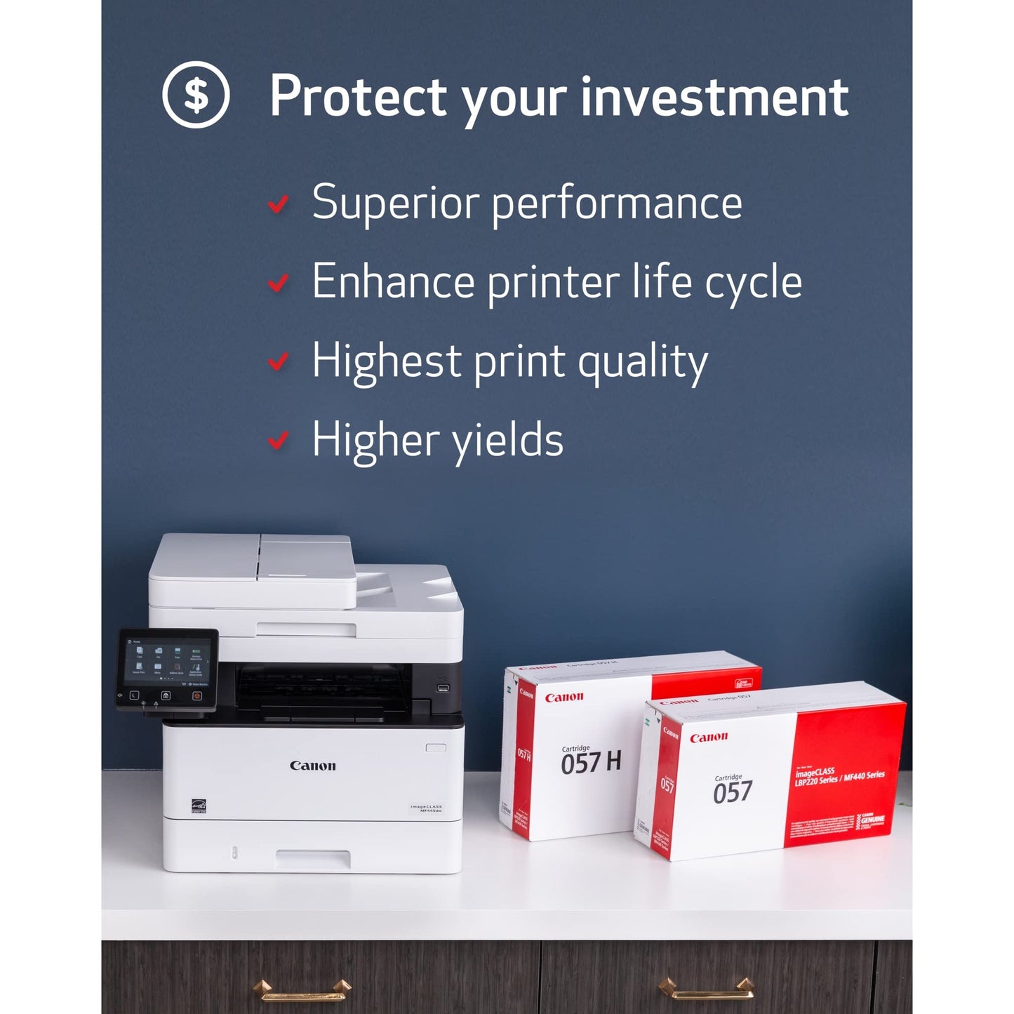 Canon Genuine Toner Cartridge 057 Black (3009C001), 1-Pack imageCLASS MF449dw, MF448dw, MF445dw, LBP228dw, LBP227dw, LBP226dw Laser Printers, Standard