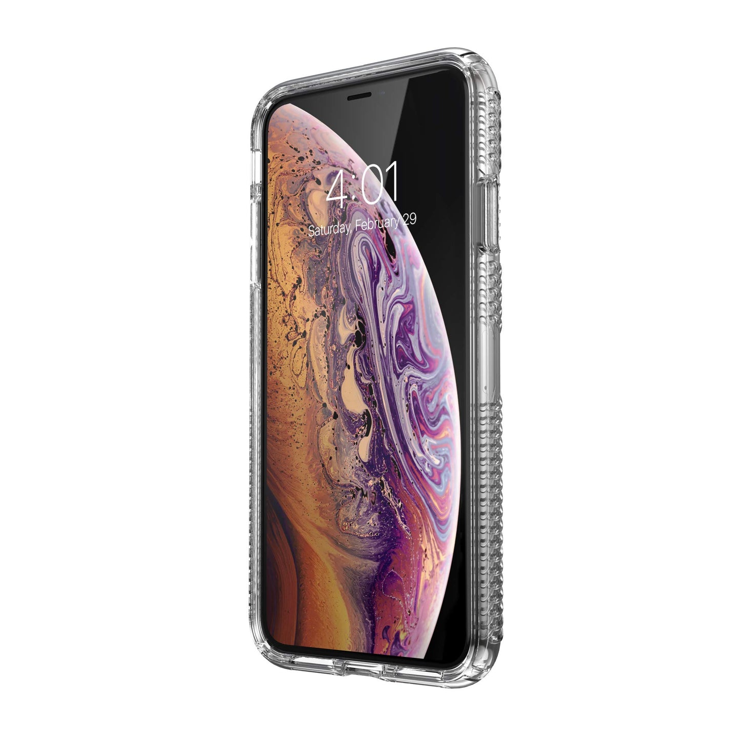 Speck Products Presidio Perfect-Clear with Grip Case, Compatible with iPhone Xs Max, Clear/Clear (136476-5085)