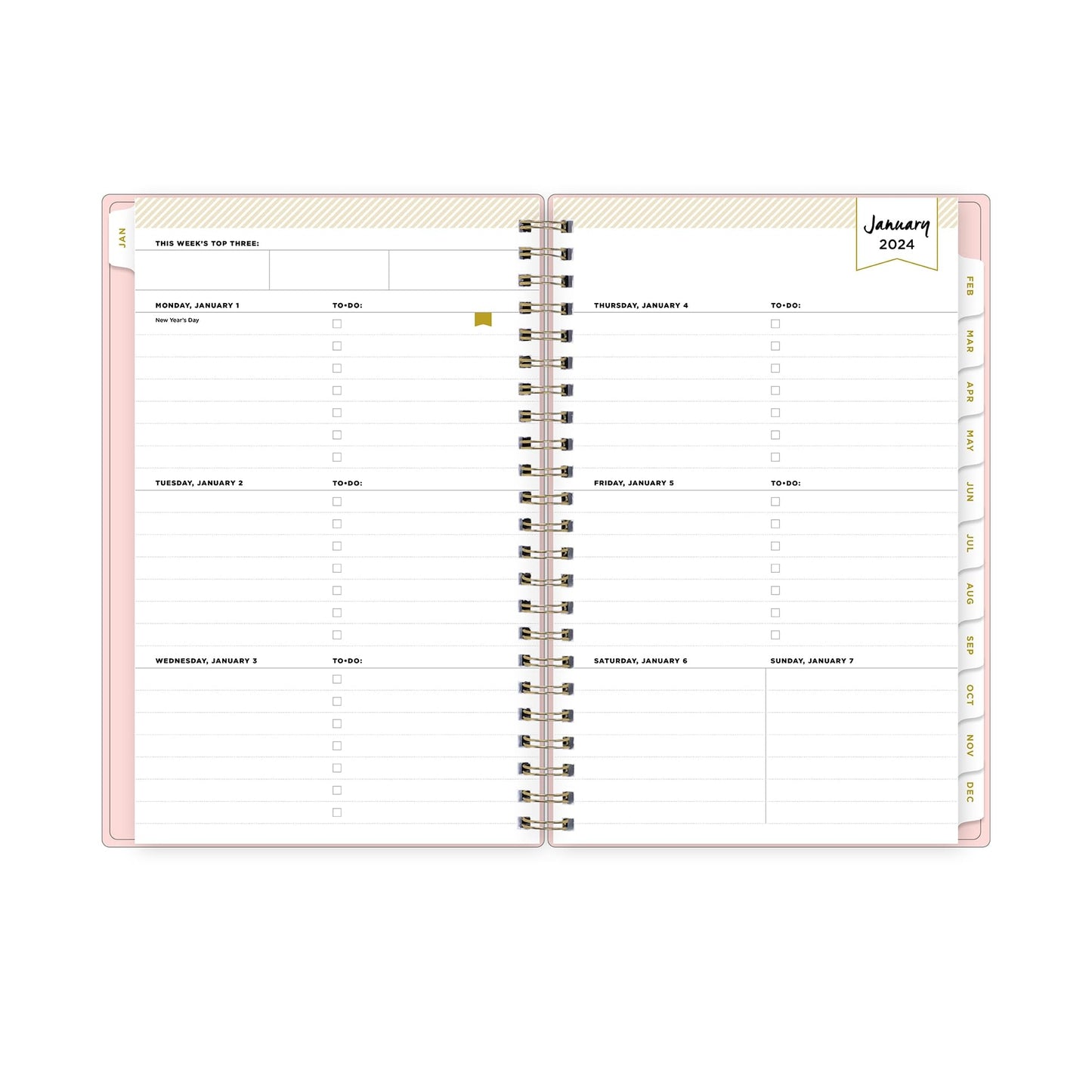 2024 Day Designer Weekly/Monthly Planning Calendar, 5" x 8", Blush, January to December