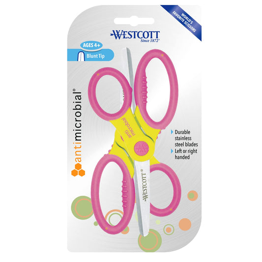 Westcott Kids' Scissors, 5", Blunt, Assorted Colors, Pack Of 2 Scissors