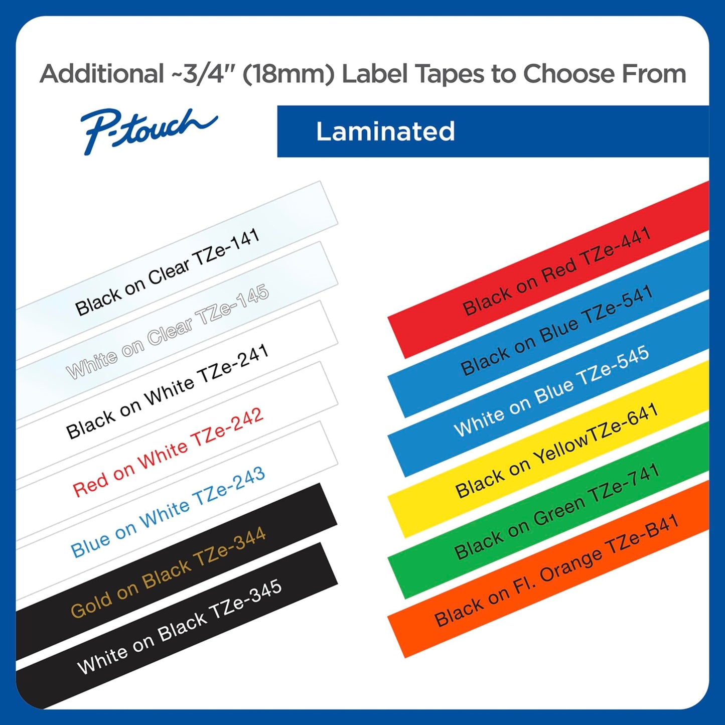 Brother Genuine P-Touch TZE-241 Tape, 3/4" (0.70") Standard Laminated P-Touch Tape, Black on White, Perfect for Indoor or Outdoor Use, Water Resistant, 26.2 Feet (8M), Single-Pack