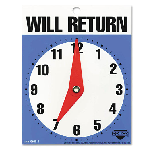 Will Return Later Sign in Blue [Set of 3]