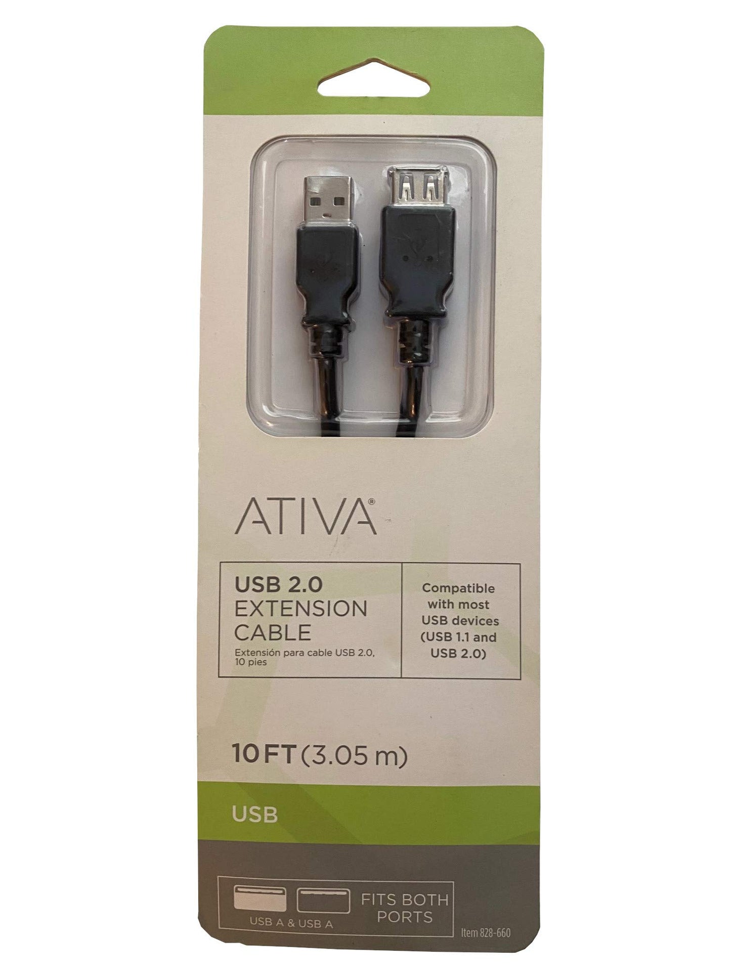 ATIVA™ USB Extension Cable, 10'