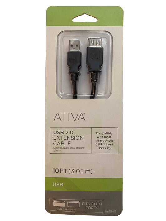 ATIVA™ USB Extension Cable, 10'