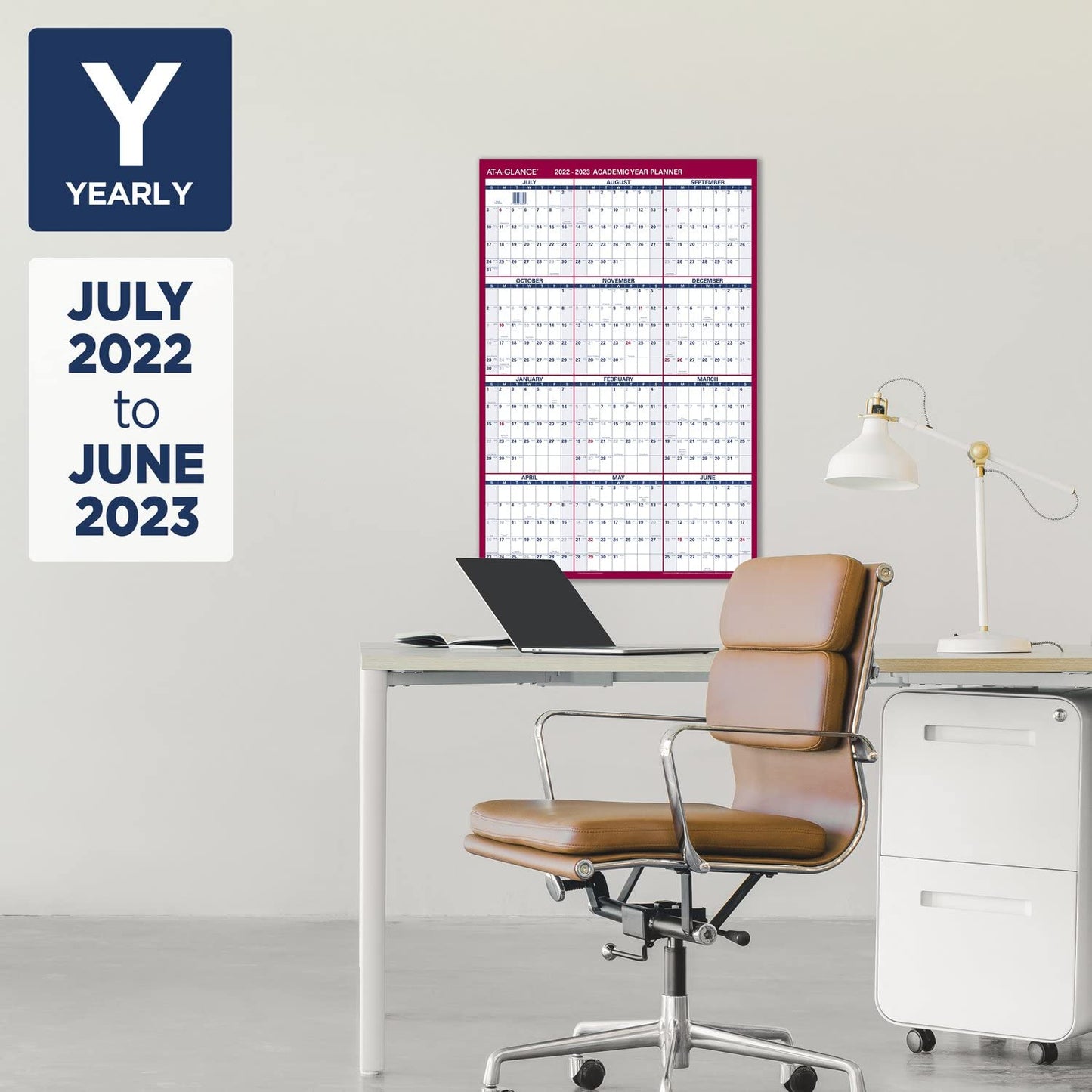AT-A-GLANCE 2022-2023 Erasable Calendar, Dry Erase Wall Planner, 24" x 36", Large, Academic & Regular Year, Double Sided, Vertical (PM210S28)