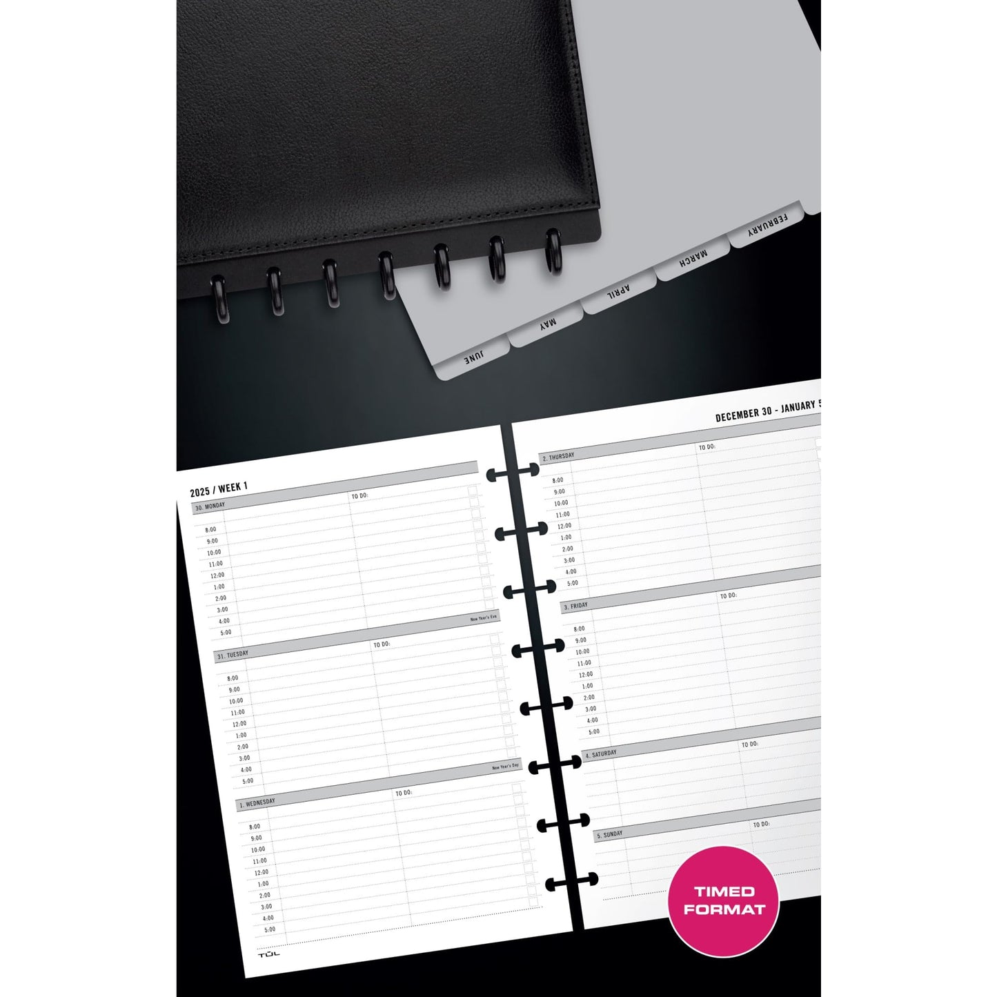 2025 TUL® Discbound Weekly Planner Refill Pages, Junior Size, January To December