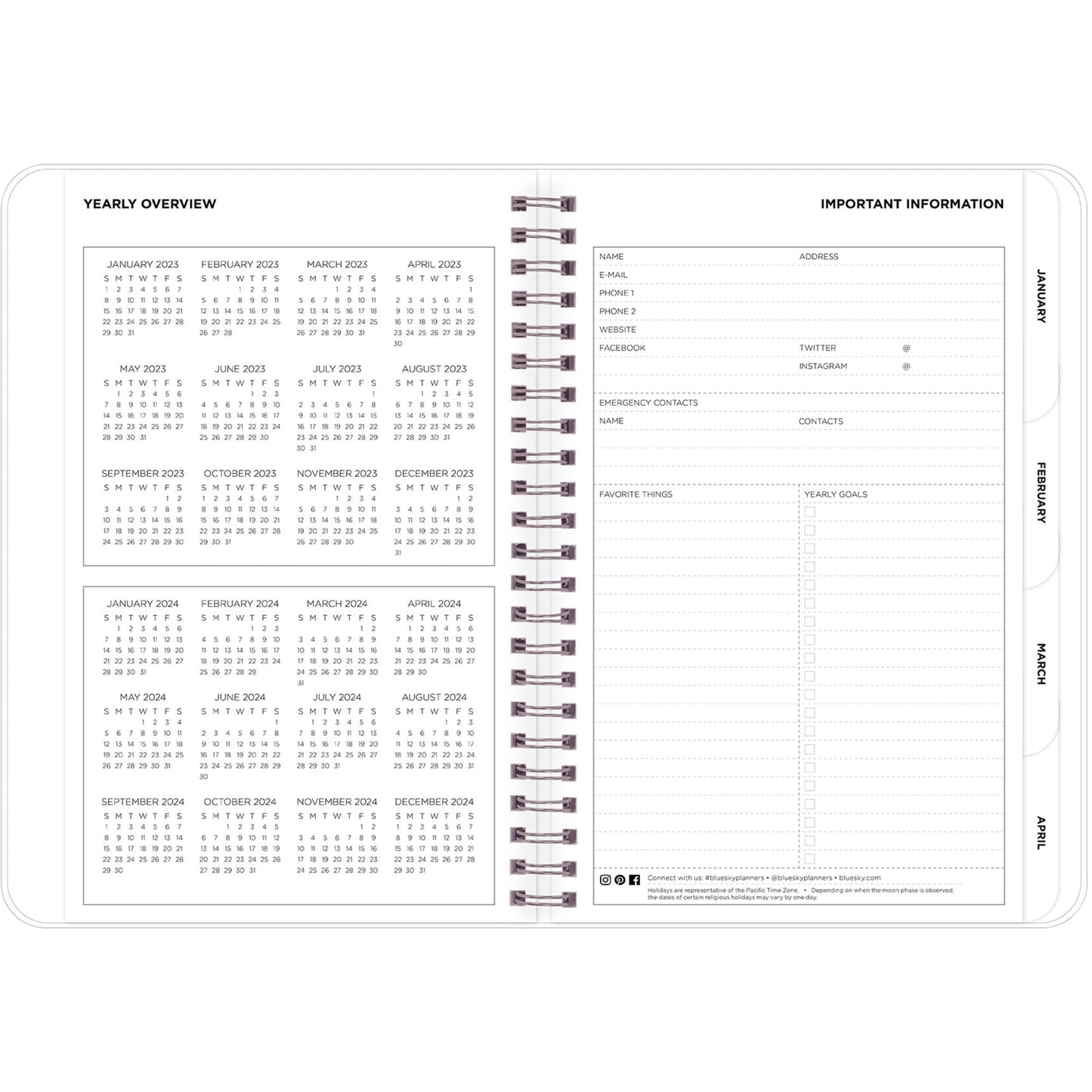Blue Sky� Weekly/Monthly Perspective Planning Calendar, 5" x 8", Solid Pink, January To December 2023, 142327